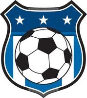 Soccer Shield Football Badge with Ball and Stars - Sports Illustration vector