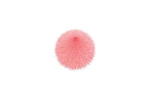 Beautiful nude pink fluffy ball, isolated on white background photo