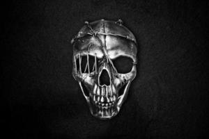 Skull on dark background. Advert concept photo