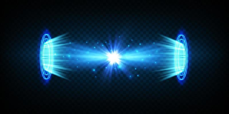 Blue magic portal. Futuristic teleport. light effect.