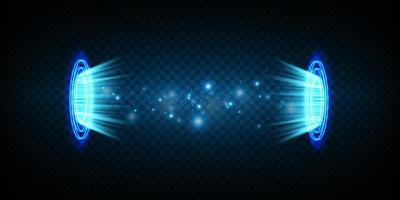 Blue magic portal. Futuristic teleport. light effect. vector