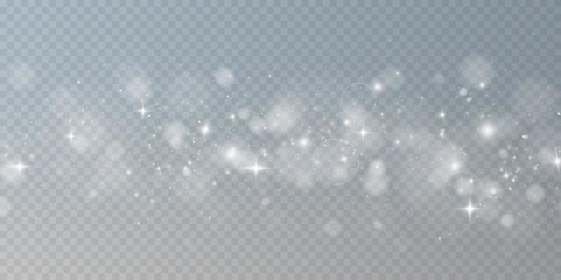 White bokeh lights with glowing particles.