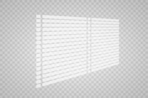 Transparent overlay windows and blinds shadow. Realistic light effect of shadows and natural lighting. vector