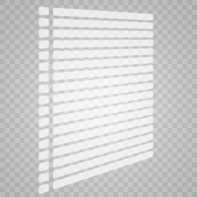 Transparent overlay windows and blinds shadow. Realistic light effect of shadows and natural lighting.