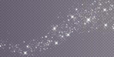 blanco chispas y blanco estrellas brillar con especial ligero. vector destellos Navidad ligero efecto. espumoso mágico polvo partículas