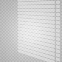 Transparent overlay windows and blinds shadow. Realistic light effect of shadows and natural lighting. vector