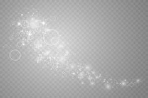 Light abstract glowing bokeh lights. Light bokeh effect isolated on transparent background. Christmas background from shining dust. Christmas concept flare sparkle. vector