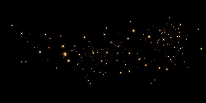 Golden bokeh lights with glowing particles.