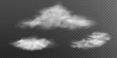 White realistic clouds elements collection. vector