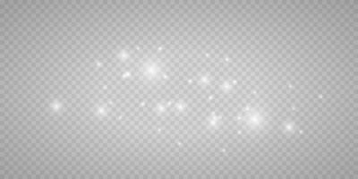 Light abstract glowing bokeh lights. Light bokeh effect isolated on transparent background. Christmas background from shining dust. Christmas concept flare sparkle. vector