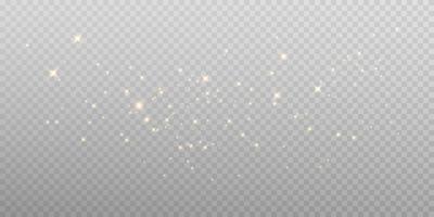 Golden bokeh lights with glowing particles. vector