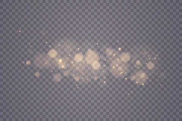 Golden bokeh lights with glowing particles.