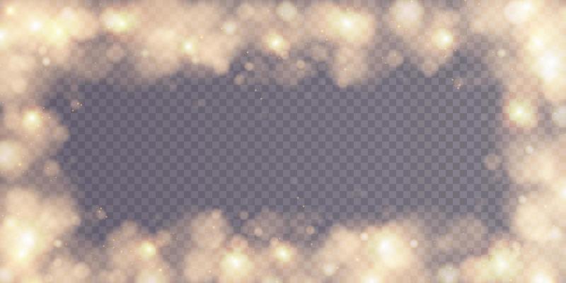 Light abstract golden glowing bokeh lights. Light bokeh effect. Christmas background from shining dust. Christmas concept flare sparkle.