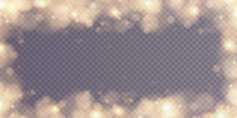Light abstract golden glowing bokeh lights. Light bokeh effect. Christmas background from shining dust. Christmas concept flare sparkle.