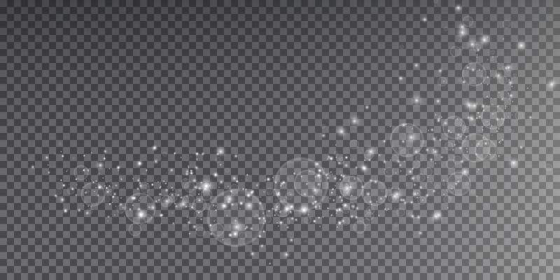 Light abstract glowing bokeh lights. Light bokeh effect isolated on transparent background. Christmas background from shining dust. Christmas concept flare sparkle.