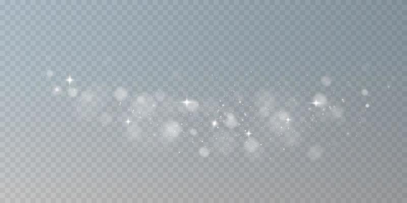 Light abstract glowing bokeh lights. Light bokeh effect isolated on transparent background. Christmas background from shining dust. Christmas concept flare sparkle.