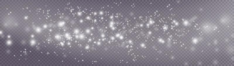 Light abstract glowing bokeh lights. Light bokeh effect isolated on transparent background. Christmas background from shining dust. Christmas concept flare sparkle.