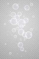 Colorful soap bubbles. Isolated, transparent, realistic soap bubbles. vector