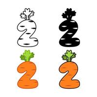 Number 2 in flat style isolated vector