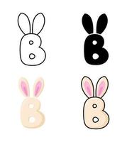 Alphabet B in flat style isolated vector