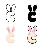 Alphabet C in flat style isolated vector