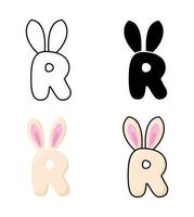 Alphabet R in flat style isolated vector