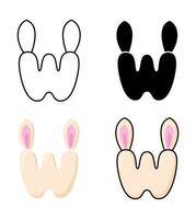Alphabet W in flat style isolated vector