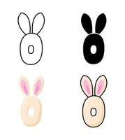 Number 0 in flat style isolated vector