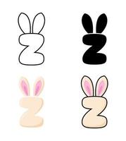 Alphabet Z in flat style isolated vector