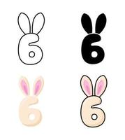 Number 6 in flat style isolated vector