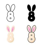 Number 8 in flat style isolated vector