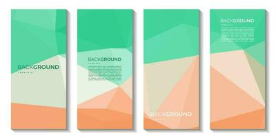 a set of brochure with colorful background. banners design. triangle shapes. lowpoly design. vector