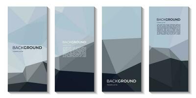 a set of brochure with colorful background. banners design. triangle shapes. lowpoly design. vector