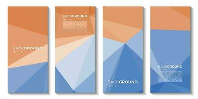 a set of brochure with colorful background. banners design. triangle shapes. lowpoly design. vector