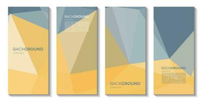 a set of brochure with colorful background. banners design. triangle shapes. lowpoly design. vector