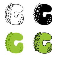 Alphabet G in flat style isolated vector