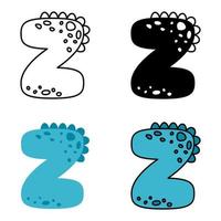 Alphabet Z in flat style isolated vector