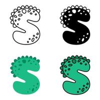 Alphabet S in flat style isolated vector