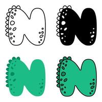 Alphabet N in flat style isolated vector