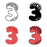 Number 3 in flat style isolated vector