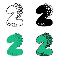 Number 2 in flat style isolated vector