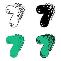 Number 7 in flat style isolated vector