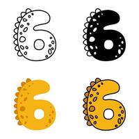 Number 6 in flat style isolated vector