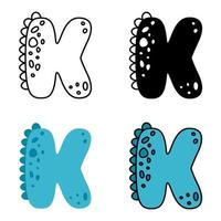 Alphabet K in flat style isolated vector