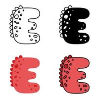 Alphabet E in flat style isolated vector