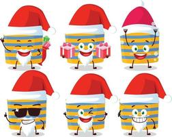 Santa Claus emoticons with beach bag cartoon character vector