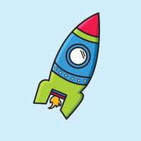 Illustration of Rocket Ship Vector Drawing