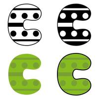 Alphabet C in flat style isolated vector