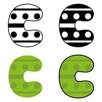 Alphabet C in flat style isolated vector