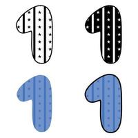 Number 1 in flat style isolated vector